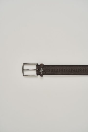 Ceinture daim bande centrale embossée