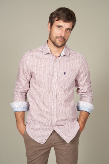 Chemise imprimée motifs cachemires rayés
