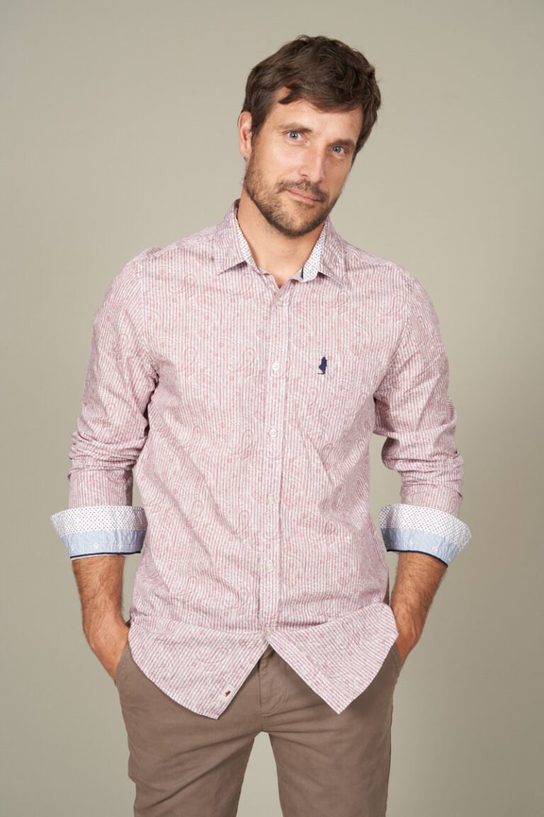 Chemise motif cachemire rayé