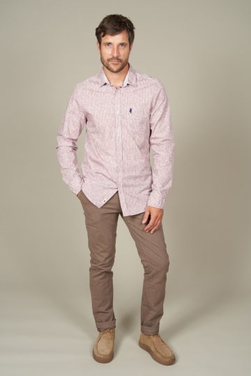 Chemise imprimée motifs cachemires rayés