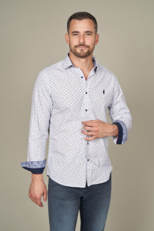 Printed shirt with square pattern