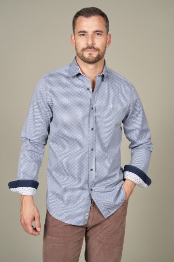Chemise imprimée double face à rayures