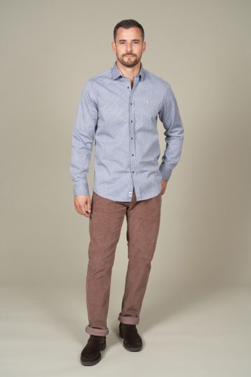 Chemise imprimée double face à rayures