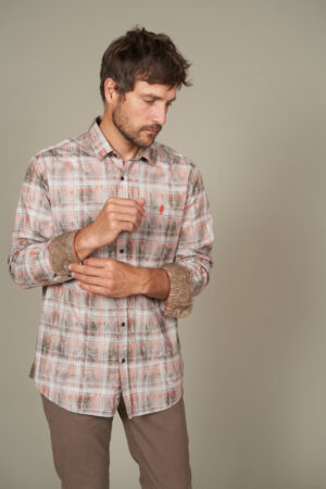 Chemise doube face à motifs carreaux