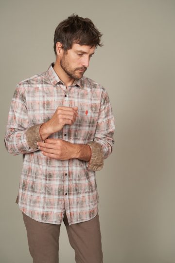 Chemise doube face à motifs carreaux