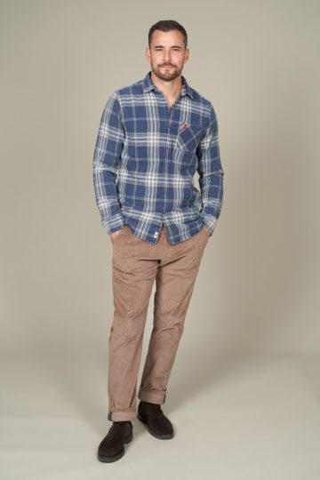 Chemise épaisse à carreaux délavé