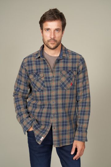 Chemise à carreaux en toile épaisse