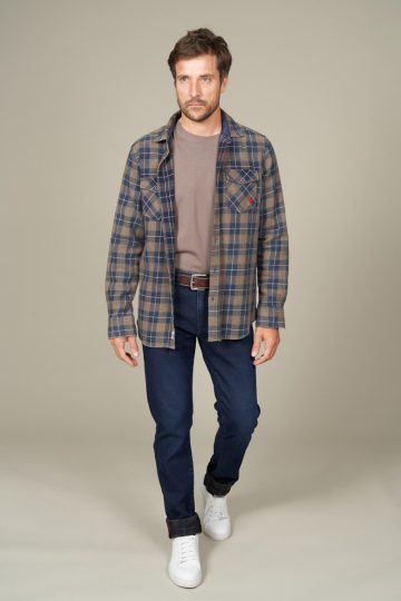 Chemise à carreaux en toile épaisse