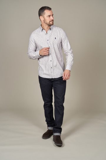 Soft touch shirt with diamond pattern