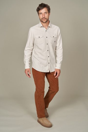 Chemise unie flanelle avec poche à rabat