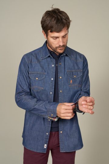 Chemise denim western