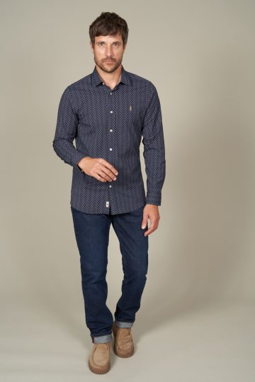 Printed shirt with two tones diamond