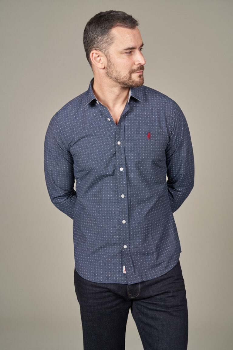 Double face printed shirt with leaves