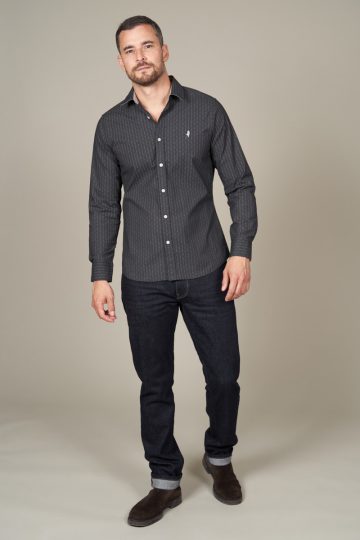 Chemise à motifs losanges et rayures