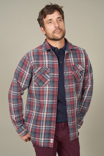 Chemise à carreaux en maille avec poches