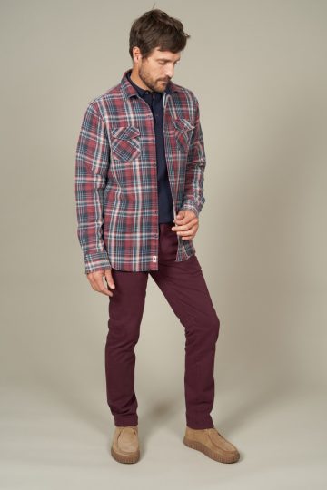Chemise à carreaux en maille avec poches