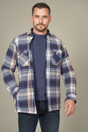 Big check overshirt with pockets