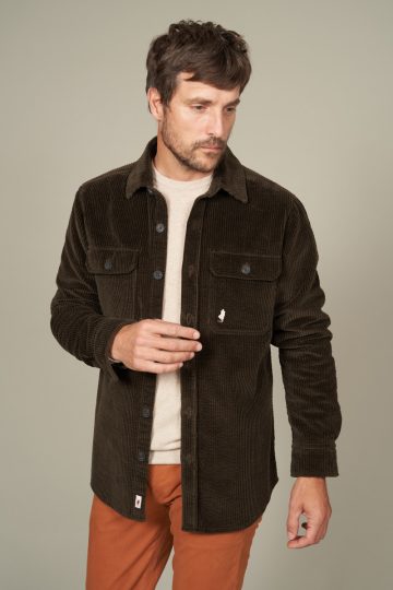 Plain dyed corduroy overshirt