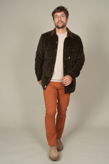 Plain dyed corduroy overshirt