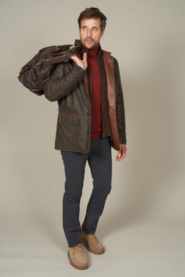 Veste droite empiècement bi-couleur