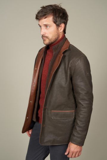 Veste droite empiècement bi-couleur