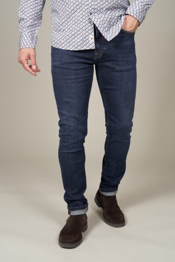 Jean stretch regular tapered délavé