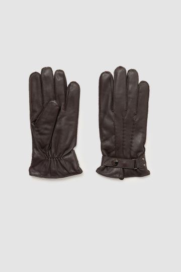 Leather gloves with adjustable tab