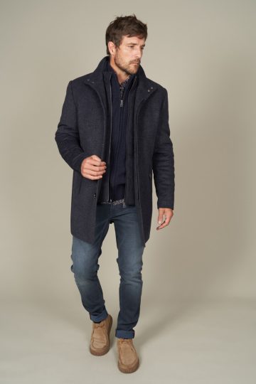 Manteau 3/4 col montant