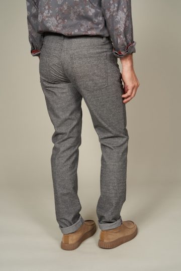 Heathered weaved 5-pocket pants