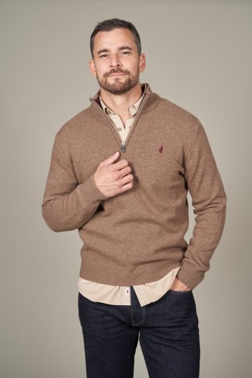 Pull 1/2 zip en laine