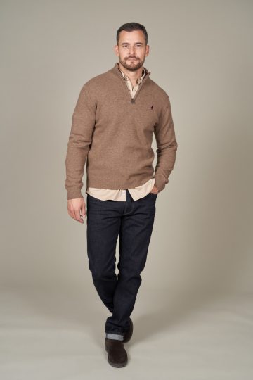 Pull 1/2 zip en laine