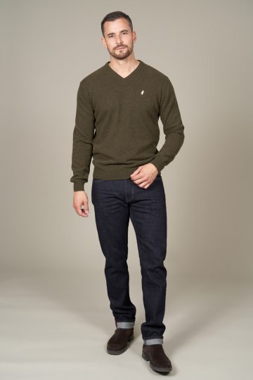 Pull col V en laine