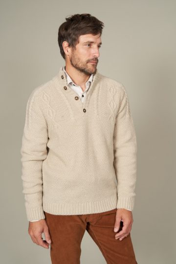 Pull col montant maille fantaisie