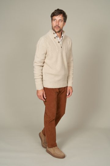 Pull col montant maille fantaisie