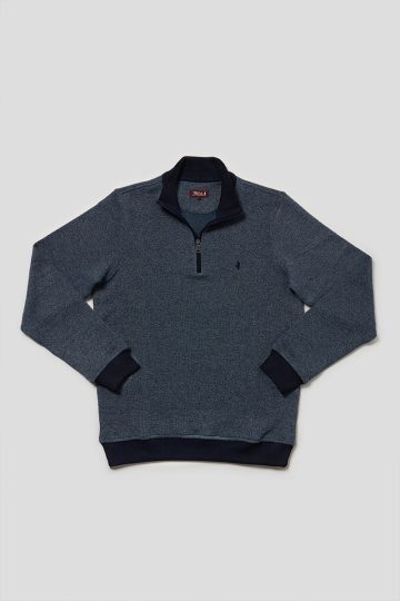Sweat col montant zippé deux tons