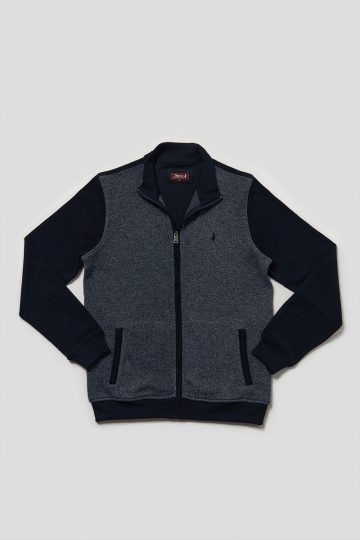 Two tones zipped sweatshirt