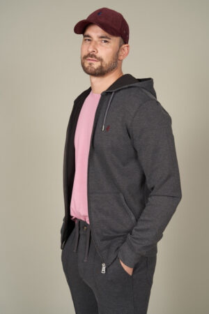 Zipped heavy hoodie with cord Zipped heavy hoodie with cord