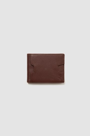 Leather coin purse with zipped pocket