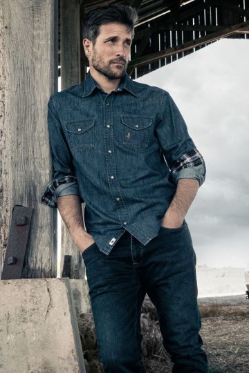 Chemise denim western